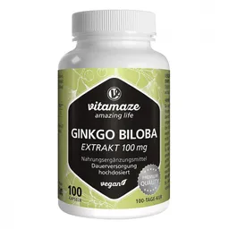 vitamaze Ginkgo Biloba 100 mg hochdosiert vegan Kapseln – Produktbild 1 von 1
