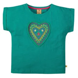 Frugi Frugi T-Shirt Herz in pazifik-grün Sophia Slub T-Shirt Jewel/Heart – Produktbild 1 von 1