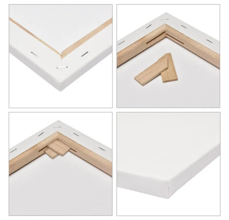 Artina Keilrahmen Premium Leinwand, 30x40cm, Weiß, FSC, 100% Baumwolle, vorgrundiert, 380 g/m² schwere Maltuch besteht zu 100 % aus Baumwolle, Weiß, – Produktbild 4 von 5