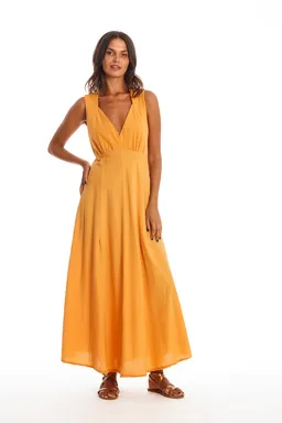 RAVENS VIEW IBIZA RAVENS VIEW IBIZA Damen vegan Kleid Wien Gold Sand Gelb – Produktbild 1 von 1