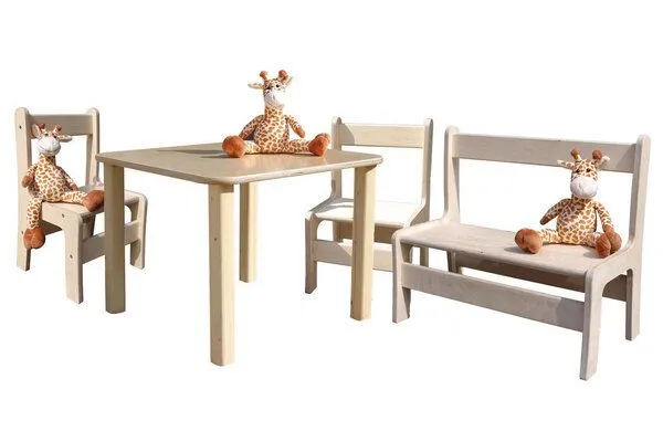 Die Schreiner Christoph Siegel Die Schreiner Christoph Siegel Kindersitzgruppe - Tisch, 2 Stühle und 1 Bank – Produktbild 2 von 5