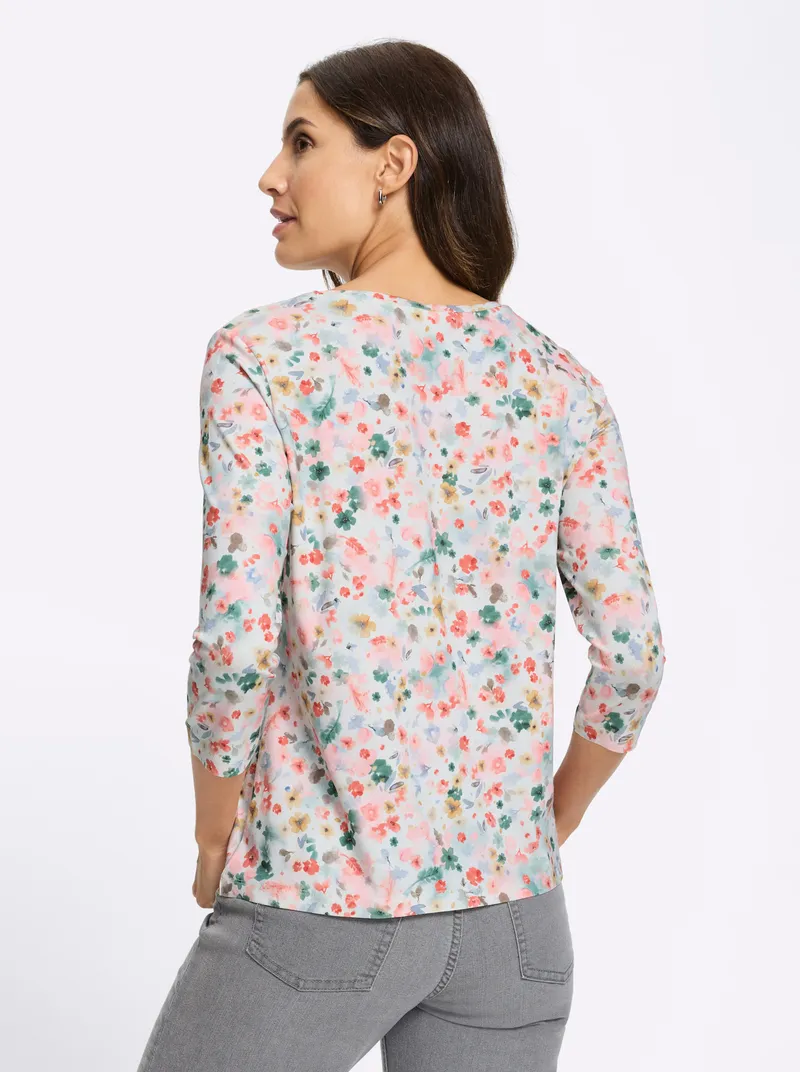 Witt 3/4-Arm-Shirt, Ecru-flamingo-bedruckt, – Produktbild 2 von 2