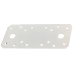 Alberts ALBERTS Flachverbinder, verzinkt, weiß kunststoffbeschichtet, LxB 133x55 mm – Produktbild 1 von 1