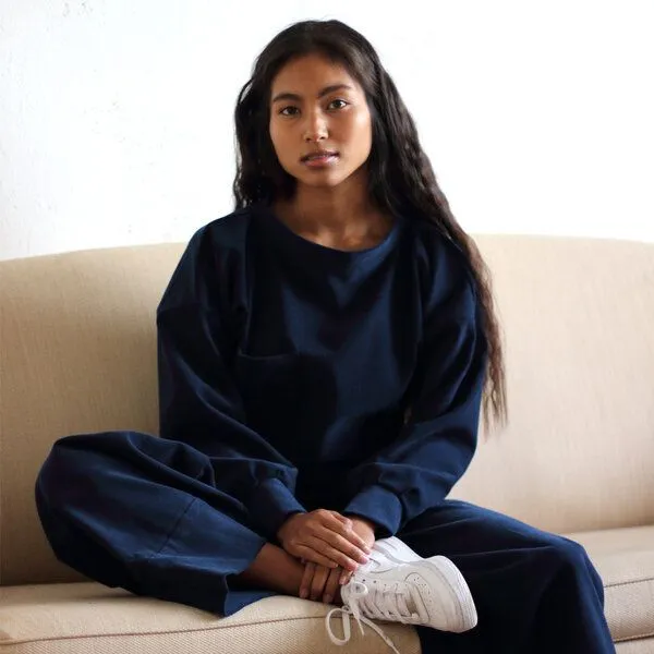 ManduTrap ManduTrap Pullover aus Cord / Biobaumwolle (kbA) in blau oder grün, Blau, – Produktbild 3 von 4