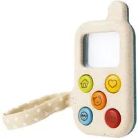PlanToys PlanToys "Mein erstes Telefon" Kindertelefon aus recyceltem Kautschukholz Maße 1,9 x 6,3 x 11 cm – Produktbild 1 von 1