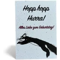 ilovemixtapes ilovemixtapes Hopp hopp Hurra! Alles Liebe zum Geburtstag! Postkarte – Produktbild 1 von 1