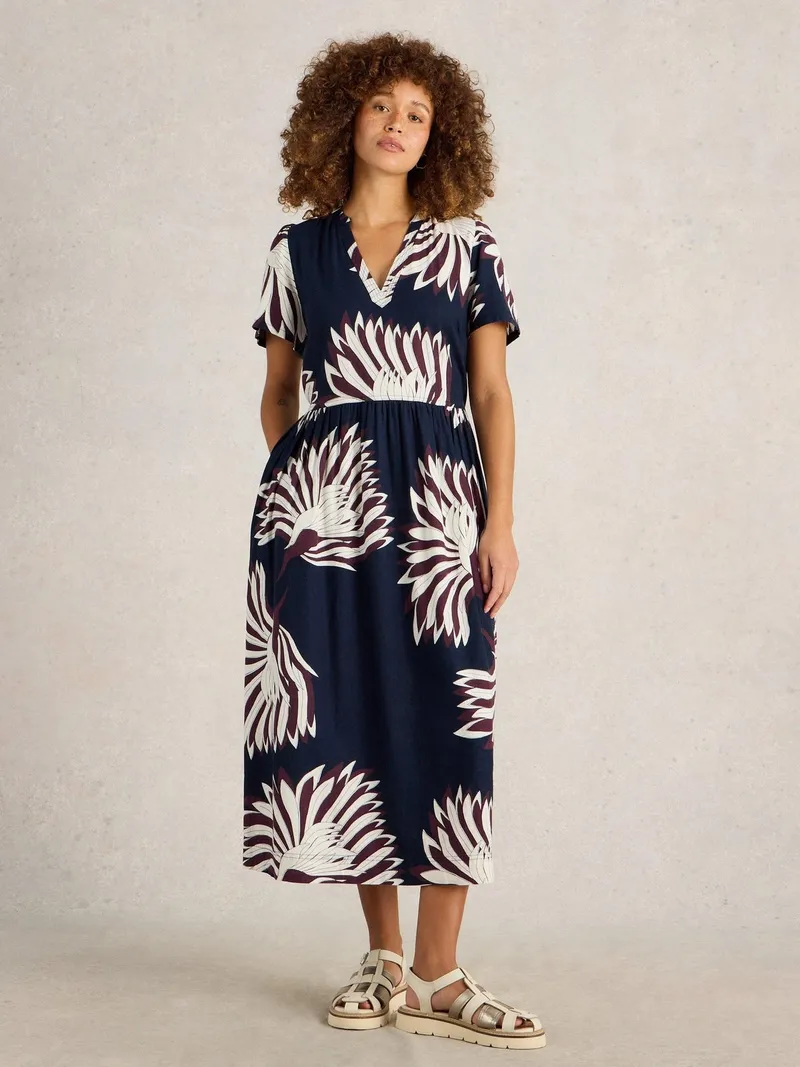 White Stuff White Stuff Kleid Clove aus Leinenmischung, Marine print, – Produktbild 2 von 4