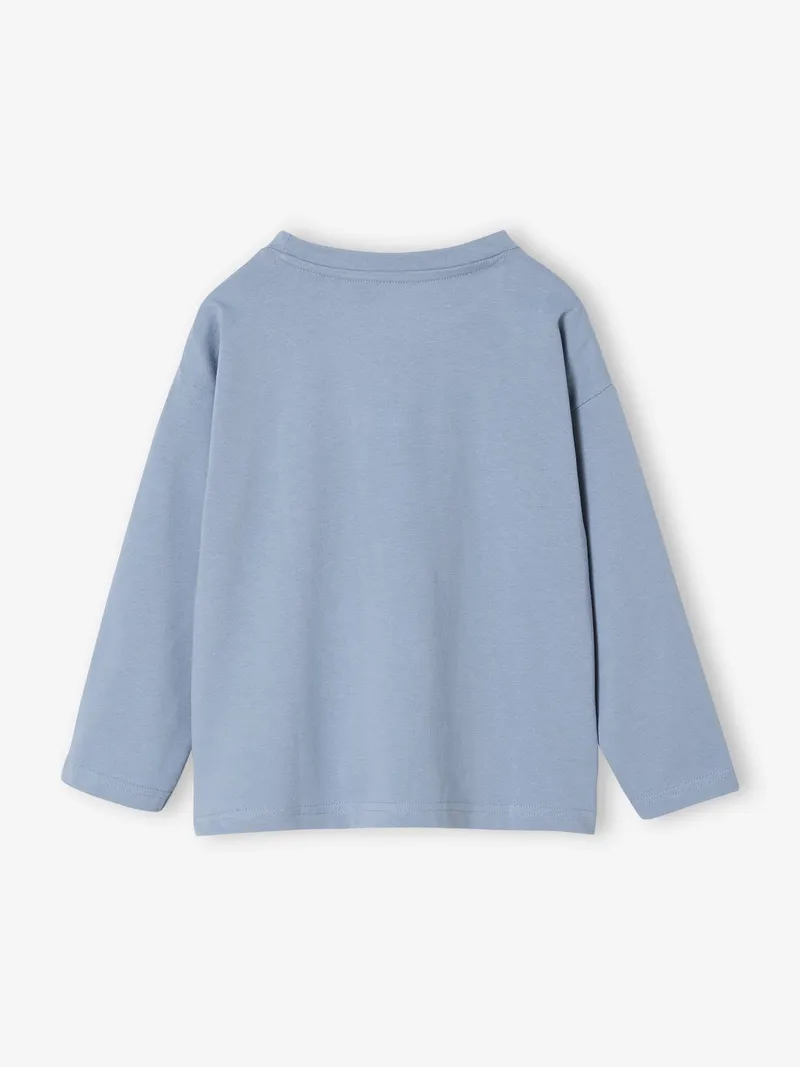 Vertbaudet Jungen Langarmshirt mit Bär helles, Helles blau, – Produktbild 2 von 3
