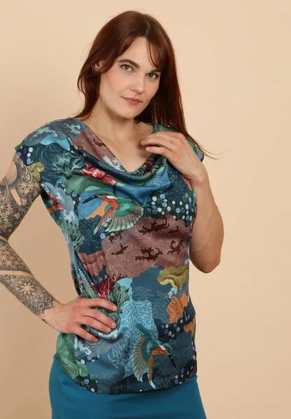 Die rote Zora Die rote Zora Wassesrfallbluse Kingfisher – Produktbild 2 von 3