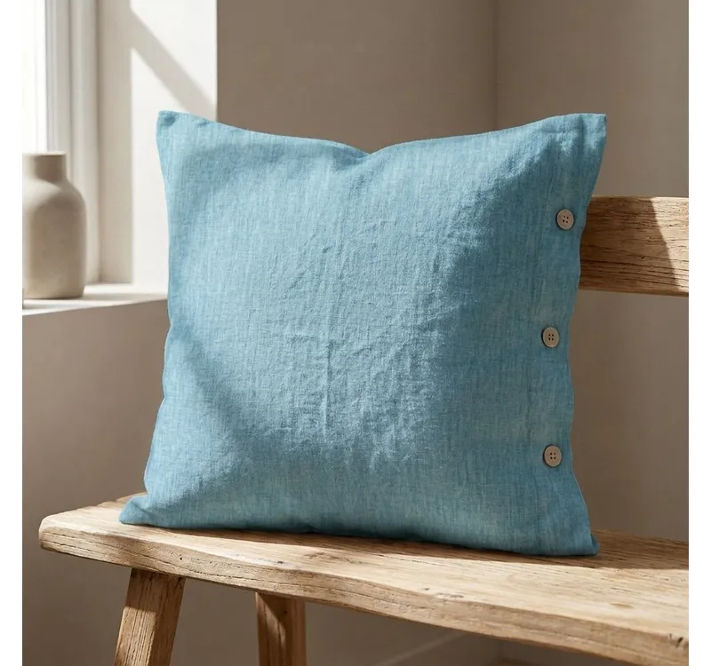 Interior by Hakito Kissenbezug 100% reine Leinen 180g/m² GOTS BIO zertifiziert, Blau, – Produktbild 8 von 8
