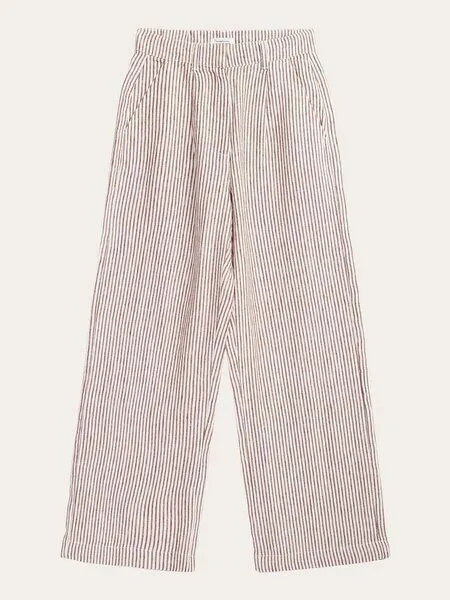 KnowledgeCotton Apparel KnowledgeCotton Apparel Lange Hose STRIPED POSEY aus Bio-Baumwolle, Natur (brown stripe), – Produktbild 3 von 4