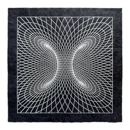 Veskor Cassiopeia Veskor Cassiopeia TORUSFELD Heilige Geometrie Linoldruck | 40 x 40 cm | Silber auf Schwarz – Produktbild 1 von 1
