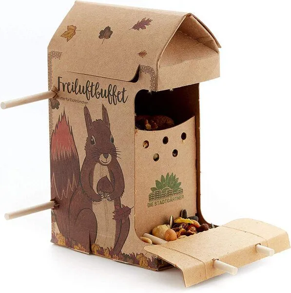 Die Stadtgärtner Die Stadtgärtner Eichhörnchen füttern I Futterstelle für Eichhörnchen aus Naturkarton – Produktbild 2 von 4