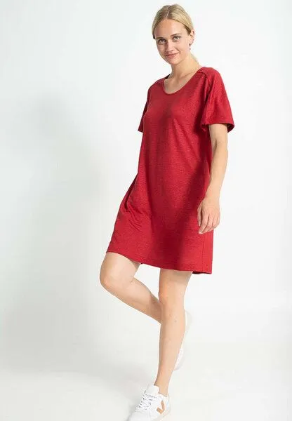 Alma & Lovis Alma & Lovis Tunikakleid aus Hanfjersey | Hemp Tunika, Rot, – Produktbild 1 von 4