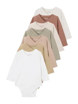 Vertbaudet Vertbaudet Langarmbody 7er-Pack Baby Wickelbodys BASIC 7er-Pack – Produktbild 1 von 1