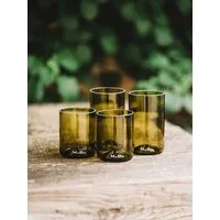 MaBe MaBe Set 4 Trink Gläser UPCYCLING - nachhaltiges Geschenk für Hochzeit - Einzug - Geburtstag - Ostern, Senf, – Produktbild 1 von 1
