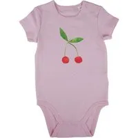 MelaDi Meladi Kinder Baby-Body aus Biobaumwolle - Kirsche auf Rosa, Rosa, – Produktbild 1 von 1