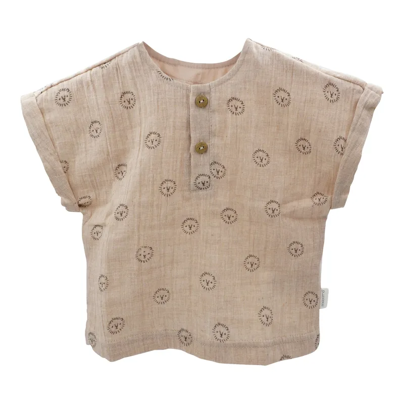 Maximo Maximo Musselin-T-Shirt Löwe, Beige, – Produktbild 1 von 1