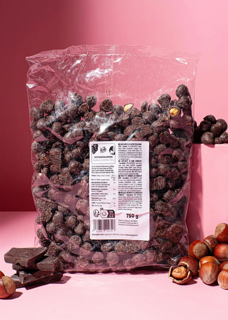 KoRo Schokohappen Haselnuss-Zartbitter 750 g – Produktbild 1 von 5