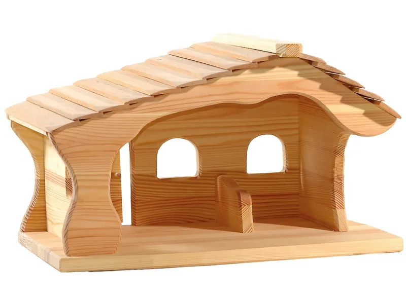 Ostheimer Ostheimer Weihnachtskrippe Krippenstall aus Massivholz bio geölt Maße 47 x 30 x 30 cm, Natur, – Produktbild 1 von 1