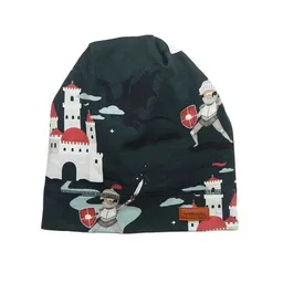 Walkiddy Babymütze GOTS-zertifiziert aus Bio-Baumwolle mit Elasthan, dunkelgrün mit Allover-Print, weich & dehnbar – Walkiddy – Produktbild 1 von 1
