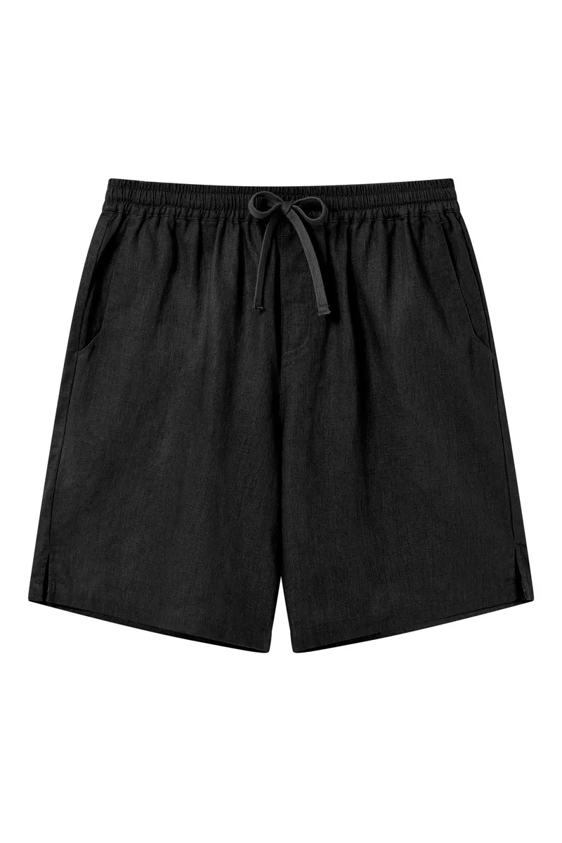 KOMODO KOMODO Herren vegan Shorts Jerry Biologisch Baumwolle & Leinen Schwarz, Schwarz, – Produktbild 1 von 1