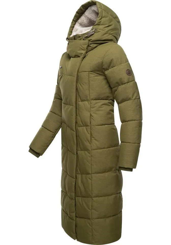 ragwear ragwear Steppmantel Pavla Extralong zeitloser, wasserdichter Damen Wintermantel, Grün, – Produktbild 2 von 3