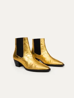 BIKKOU BIKKOU Damen vegan Boots 3pm Friday Rocks Metallic Gold – Produktbild 1 von 1