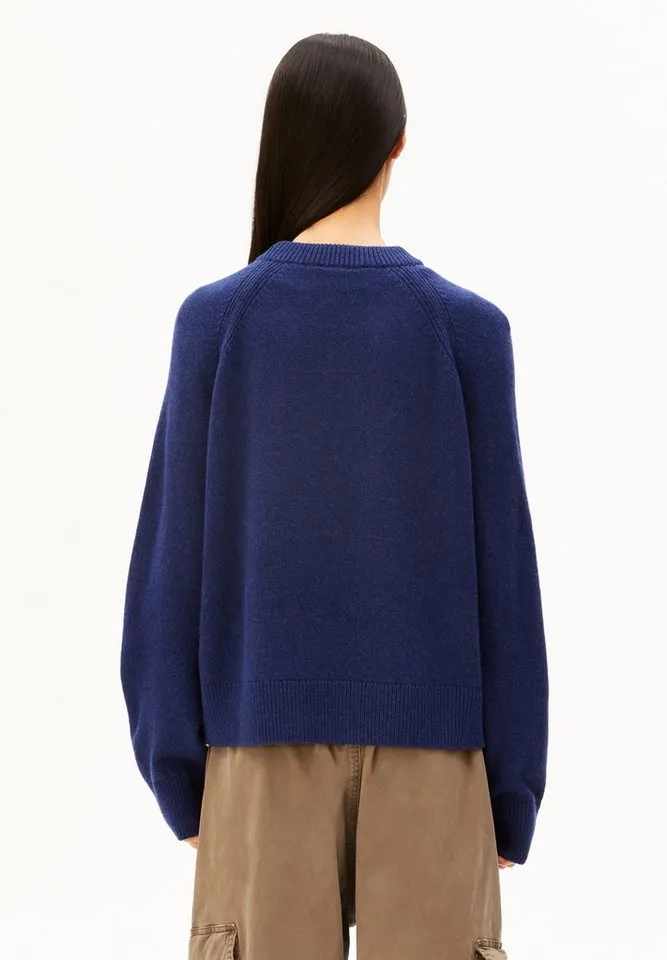 ARMEDANGELS ARMEDANGELS Strickpullover WOOL CREW KNIT Loose Fit, Blau, – Produktbild 4 von 5