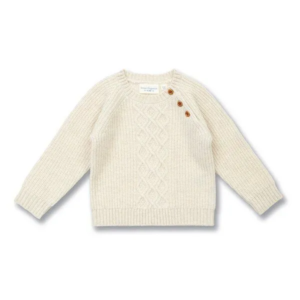 Sense Organics Sense Organics Baby Wollpullover, Modell DIBOO, Cremeweiß melange, – Produktbild 1 von 3