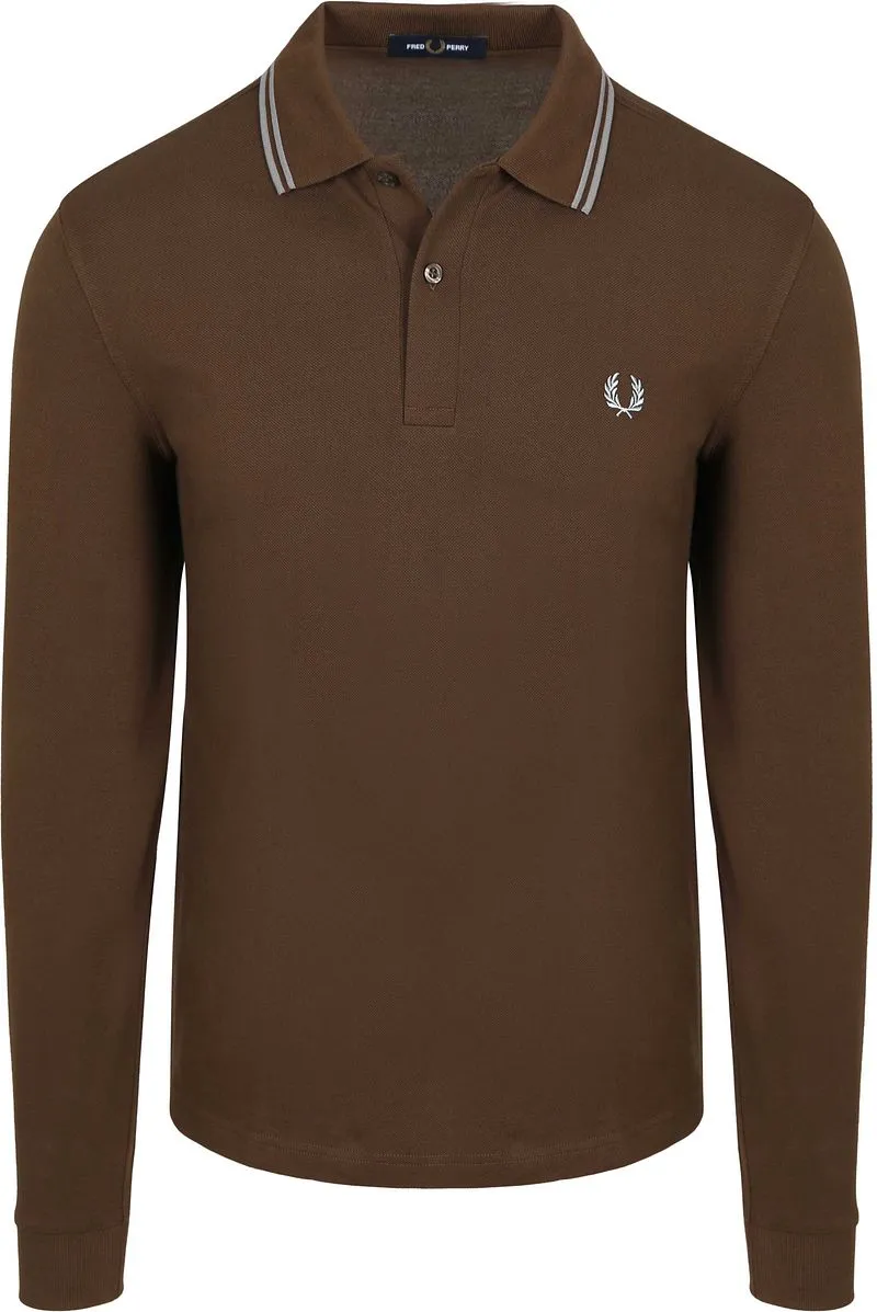 Fred Perry Fred Perry Langarm-Poloshirt Braun 49A - Größe L, Braun, – Produktbild 1 von 5