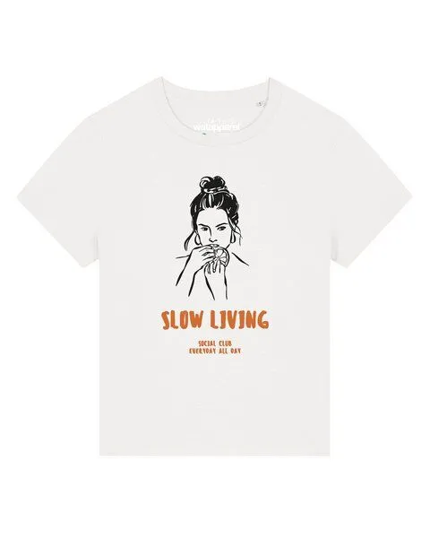 watapparel watapparel T-Shirt Frauen Slow living, Off white, – Produktbild 1 von 2
