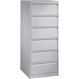 C+P C+P Karteikartenschrank zweibahnig, 6 Schubladen DIN A5 quer lichtgrau – Produktbild 1 von 1