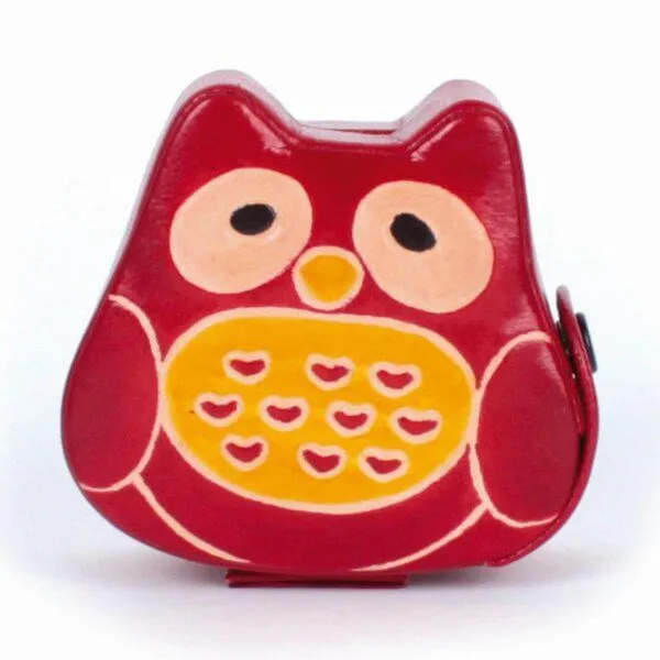 El Puente El Puente Spardose "Eule" | Fair Trade & Handmade aus Indien, Rot, – Produktbild 1 von 1