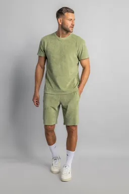 DIRTS DIRTS Herren vegan Shorts Terry Salbei Grün – Produktbild 1 von 1