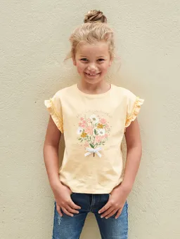 Vertbaudet Mädchen T-Shirt mit Volantärmeln – Produktbild 1 von 1