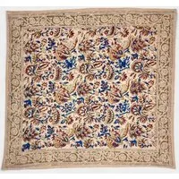 Der Lindwurm Der Lindwurm Kalamkari- Tuch (55x55 cm), Handdruck mit Pflanzenfarben, Blau/rot/beigen, – Produktbild 1 von 1