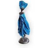 Moogoo Creative Africa Moogoo Creative Africa Bronze-Skulptur "Petite femme du Sahel" | XS | by Patrice Balma | 16 cm 0,3 kg | Handgemacht | Unikate | verschiedene Farben – Produktbild 1 von 1