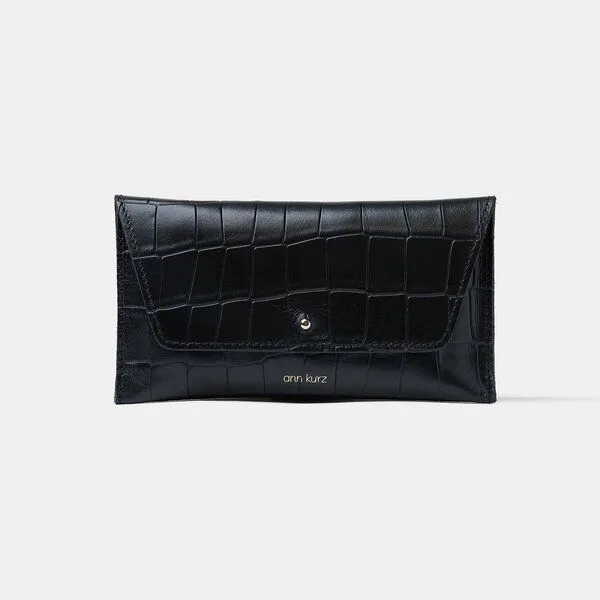 ann kurz ann kurz Mini Envelope – Portemonnaie aus Leder, Croco print black, – Produktbild 1 von 1