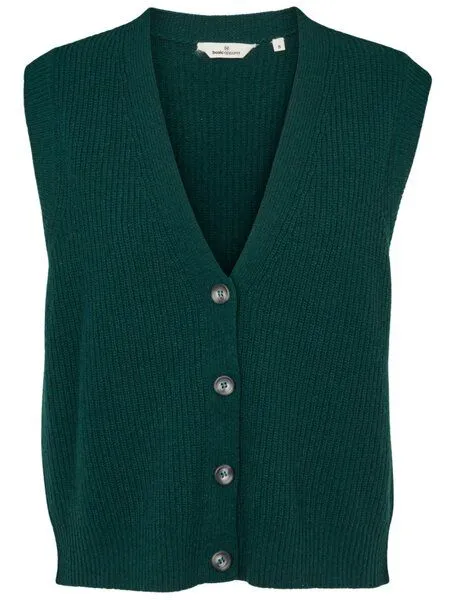 Basic Apparel Basic Apparel Pullunder geknöpft - Lise Vest - aus recycelter Wolle, Grün (rain forest), – Produktbild 1 von 2