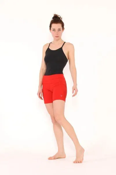 YOIQI YOIQI Yoga Shorts high + tight aus Biobaumwolle, Orange, – Produktbild 1 von 3