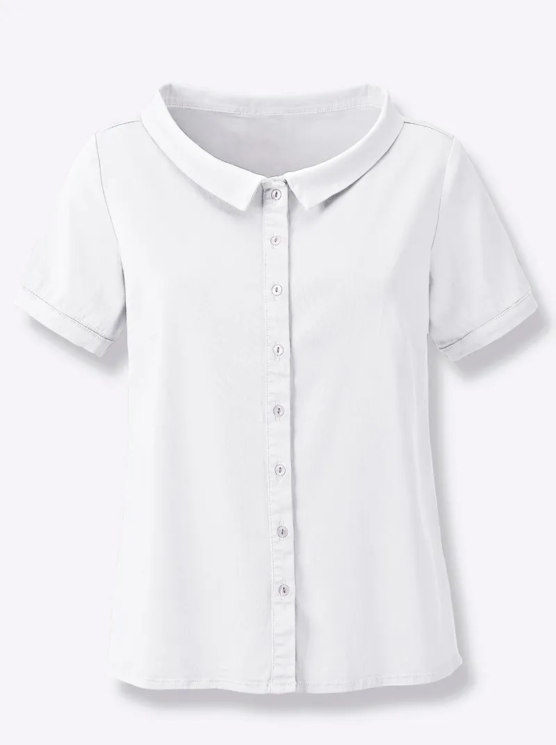 heine Jeansbluse weiß, Weiß, – Produktbild 1 von 2