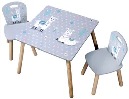 Kesper Kesper Kindertisch mit 2 Stühlen, weiß - 3er Set - Alpaka – Produktbild 1 von 1