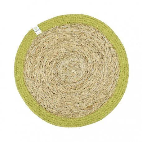 reSpiin reSpiin Runde Tischmatte aus Seegras und Jute Ø 28 cm, Grün, – Produktbild 3 von 4
