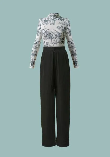 Atelier SNOW Atelier SNOW Set Langärmliger Body + Marlenehose Elena aus Bio-Lyocell, Lunaria, – Produktbild 1 von 4