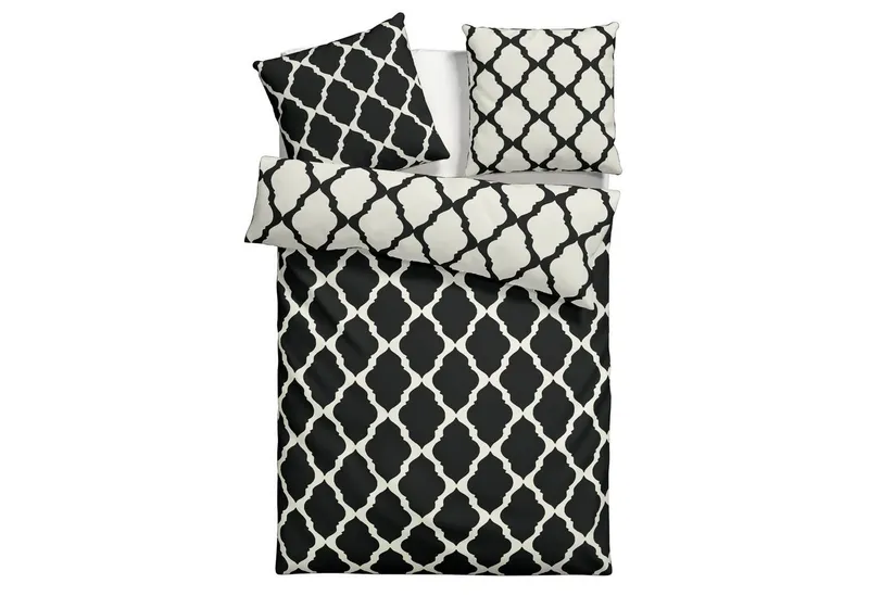 OTTO home Wendebettwäsche Alba in Gr. 135x200 oder 155x220 cm, Renforcé, 2 teilig, Bettwäsche mit Wendeoptik, in verschiedenen Qualitäten, Baumwolle, Schwarz, – Produktbild 2 von 5