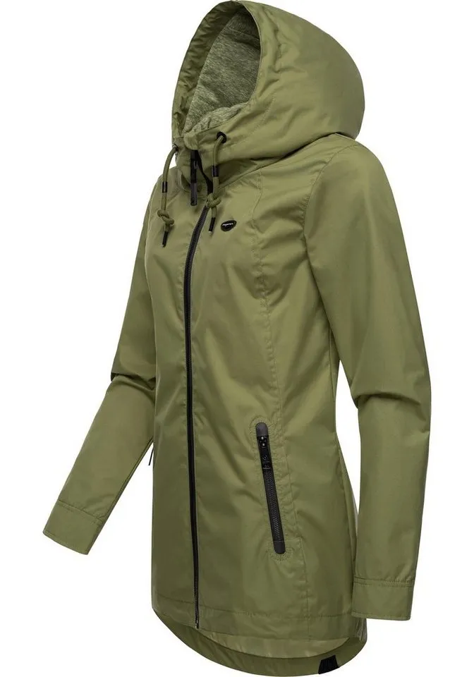 ragwear ragwear Outdoorjacke Zuzka stylische Übergangsjacke mit großer Kapuze, Gelb|grün, – Produktbild 3 von 4