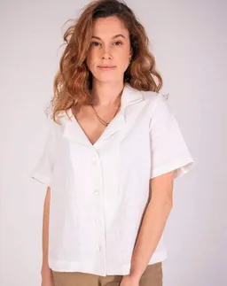 Aatise Aatise Bluse kurzarm mit kubanischem Kragen Zavi, aus 100% Leinen – Produktbild 1 von 1