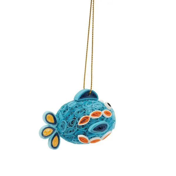 El Puente El Puente Deko-Anhänger "Fisch" | Fair Trade & Handmade aus Vietnam, Blau, – Produktbild 2 von 2