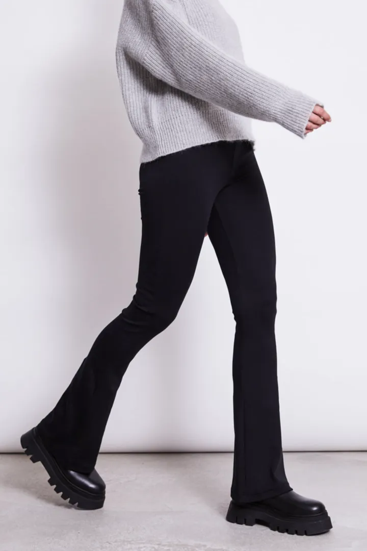 JAN N JUNE JAN N JUNE Damen vegan Leggings Flared Leggings Schwarz, Schwarz, – Produktbild 2 von 2